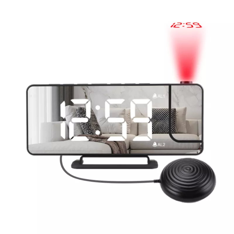 שעון רטט תצוגת זמן מראה LED עם מקרן