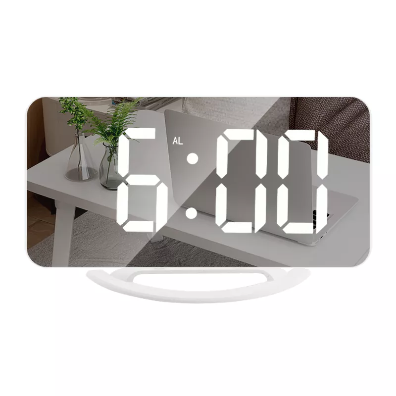 יציאת יציאת כניסת LED מראה LED שעון מעורר שולחן